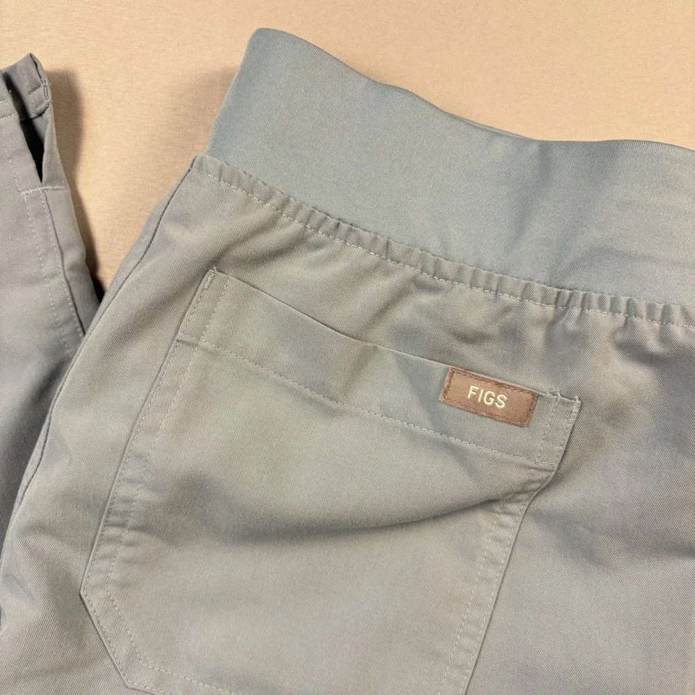 FIGS Yola High Rise Slim Scrub Pants Small Blue Gray - Picture 2 of 9